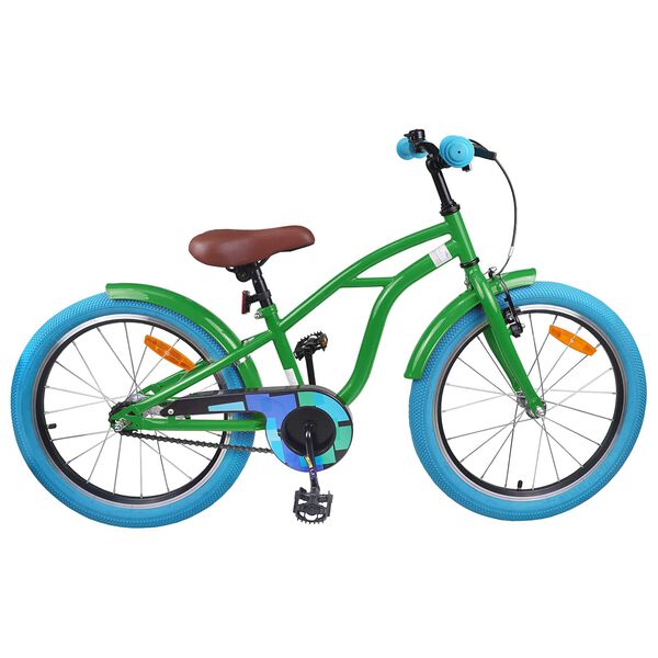 vidaXL Bicicleta Infantil 18 Polegadas para 5-7 anos Verde