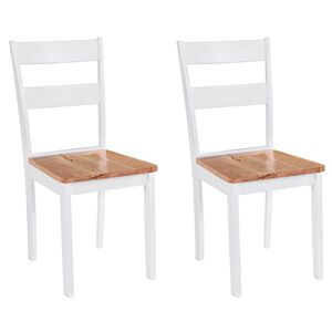 vidaXL Cadeiras de jantar 2 pcs madeira de seringueira maci&ccedil;a branco
