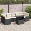 vidaXL Conjunto de Sof&aacute; de Jardim 8 pcs Preto Rattan Sint&eacute;tico