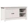 vidaXL M&oacute;vel de TV 103x36,5x52 cm madeira de pinho maci&ccedil;a branco