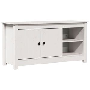 vidaXL M&oacute;vel de TV 103x36,5x52 cm madeira de pinho maci&ccedil;a branco