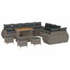 vidaXL Conjunto de Sof&aacute; de Jardim 14 unid. Cinzeto vime PE