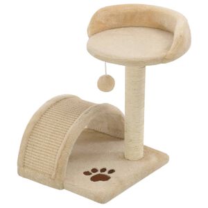 vidaXL &Aacute;rvore p/ gatos c/postes arranhadores sisal 40 cm bege/castanho