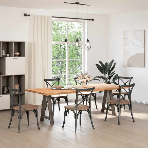 vidaXL P&eacute;s de mesa de jantar em formato A, 2 pe&ccedil;as, 50x(72-73) cm, a&ccedil;o