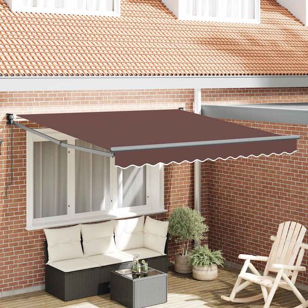 vidaXL Toldo retr&aacute;til manual 300x250 cm castanho