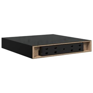 vidaXL Prateleira parede suspensa 23x23,5x3,8 cm MDF preto brilhante