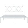 vidaXL Estrutura de cama com cabeceira 120x190 cm metal branco