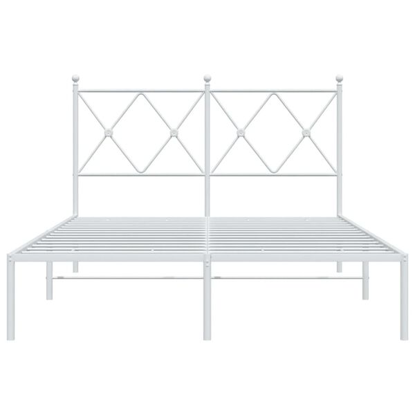 vidaXL Estrutura de cama com cabeceira 120x190 cm metal branco