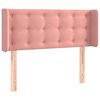 vidaXL Cabeceira de cama c/ abas veludo 103x16x78/88 cm rosa