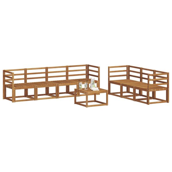 vidaXL Conjunto de Sof&aacute;s para Exterior 8 pcs Cinza Natural e Claro
