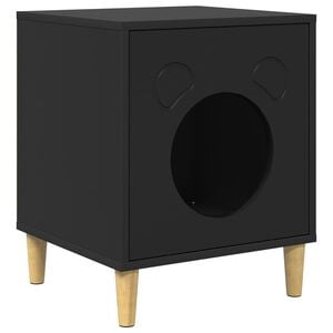 vidaXL Casa para Gatos Preto 42,5 x 40 x 53 cm Derivados de Madeira