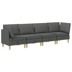 vidaXL Conjunto de sof&aacute; modular com armazenamento 4 unid. Tecido