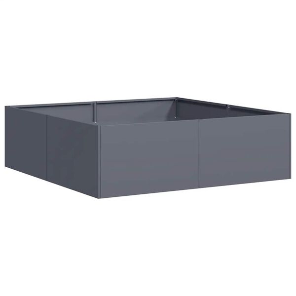 vidaXL Vaso/floreira 100x100x30 cm a&ccedil;o antracite
