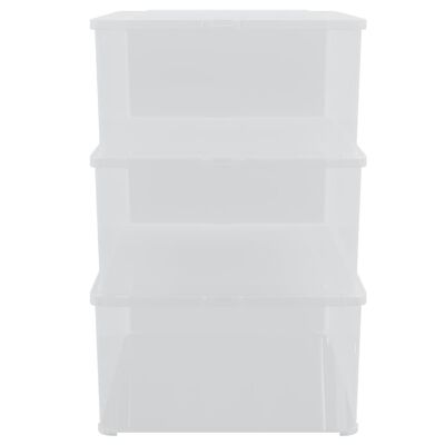 vidaXL Caixas de arrumação empilháveis 3 pcs 10 L plástico
