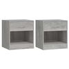 vidaXL Mesas de cabeceira com gaveta 2 pcs cinzento sonoma