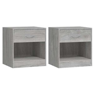 vidaXL Mesas de cabeceira com gaveta 2 pcs cinzento sonoma