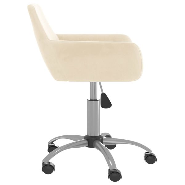 vidaXL Cadeira de jantar girat&oacute;ria veludo cor creme