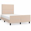 vidaXL Estrutura cama cabeceira 120x200 cm couro artificial cappuccino