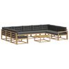 vidaXL Conjunto de Sof&aacute;s para Exterior 10 unid. Branco e Antracite