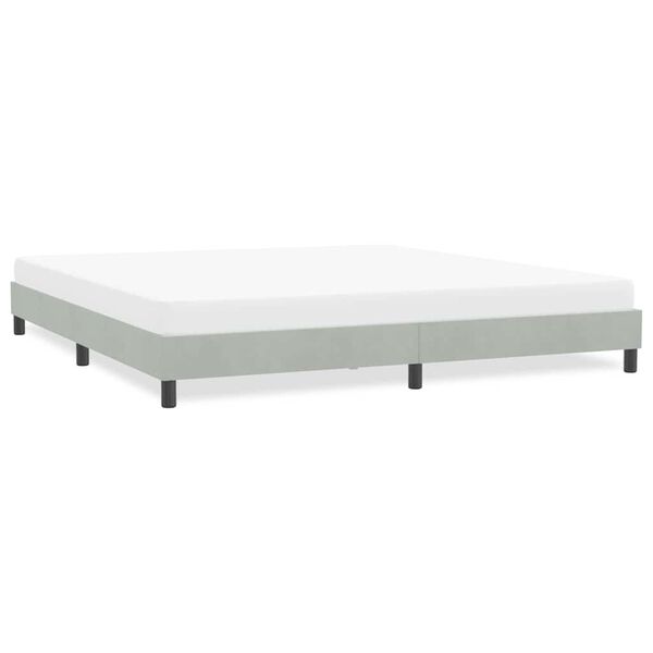 vidaXL Estrutura de cama sem colch&atilde;o 180x220 cm veludo cinzento-claro