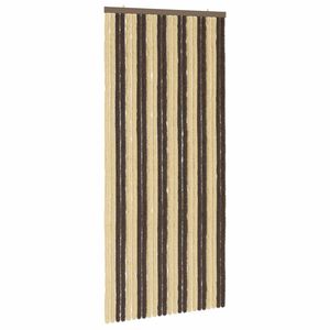vidaXL Cortina de Insetos Chenille Marrom Escuro e Bege 100 x 220 cm