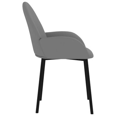 vidaXL Cadeiras de jantar 2 pcs couro artificial cinzento