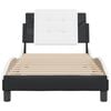 vidaXL Estrutura de cama sem colch&atilde;o Zadar couro artif. 80x200 cm preto/branco