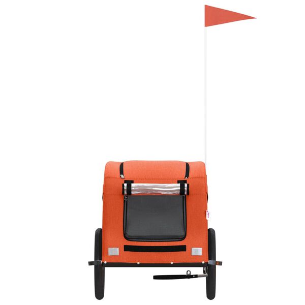 vidaXL Reboque bicicleta p/ animais tecido oxford/ferro laranja