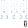 vidaXL Estrelas e luas de luz c/ controlo remoto 138 LEDs azul