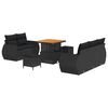 vidaXL Conjunto de Sof&aacute; de Jardim 8 unid. Preto vime PE