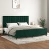 vidaXL Estrutura de cama sem colch&atilde;o 200x200 cm veludo verde-escuro