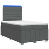 vidaXL Cama Box com LED e Colch&atilde;o Cinzento-Escuro 120 x 190 cm Tecido