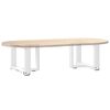 vidaXL P&eacute;s para mesa de centro em forma de T, 2 pe&ccedil;as, branco, 40x25x(30-31) cm, a&ccedil;o
