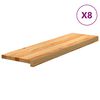 vidaXL Tapetes de escada 8 pcs 90x30x2 cm carvalho castanho-claro