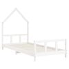vidaXL Estrutura de cama infantil 90x190 cm pinho maci&ccedil;o branco