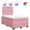 vidaXL Cama boxspring com colch&atilde;o 120x190 cm veludo rosa