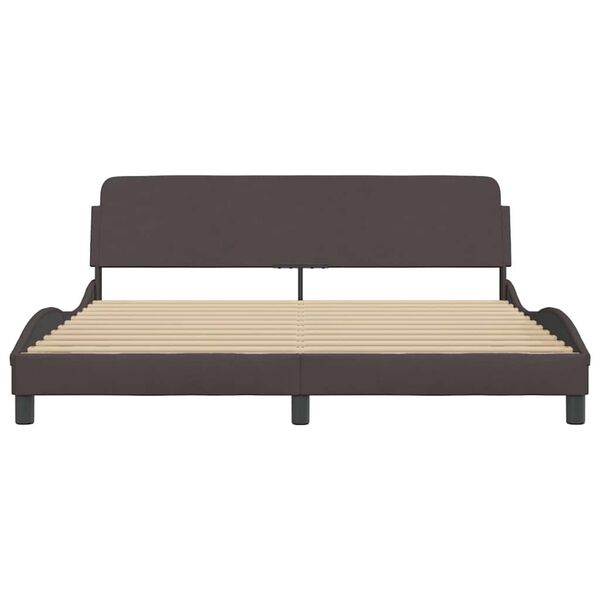 vidaXL Estrutura de cama Dover 180x200 cm tecido castanho-escuro