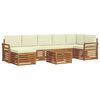 vidaXL Conjunto de Sof&aacute; Sectional com almofada 8 pcs Natural e Creme