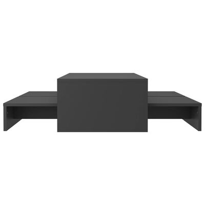 vidaXL Conj. mesas de centro 100x100x26,5 cm contraplacado cinzento