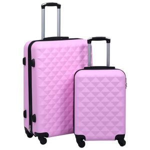 vidaXL Conjunto de malas de viagem estojo r&iacute;gido 2 pcs ABS rosa