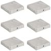 vidaXL Tampas piramidais postes vedação 6pcs metal galvanizado 91x91mm