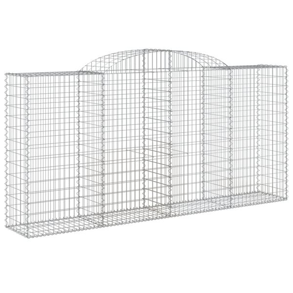 vidaXL Cestos gabião arqueados 7pcs 300x50x140/160cm ferro galvanizado