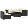 vidaXL 6 pcs conjunto lounge de jardim c/ almofad&otilde;es vime PE preto