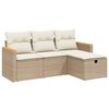 vidaXL 4 pcs conjunto de sof&aacute;s para jardim c/ almofad&otilde;es vime PE bege