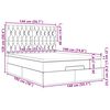 vidaXL Estrutura de cama otomana com creme de colch&atilde;o 140x190cm tecido