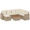 vidaXL 8 pcs conjunto de sof&aacute;s p/ jardim com almofad&otilde;es vime PE bege