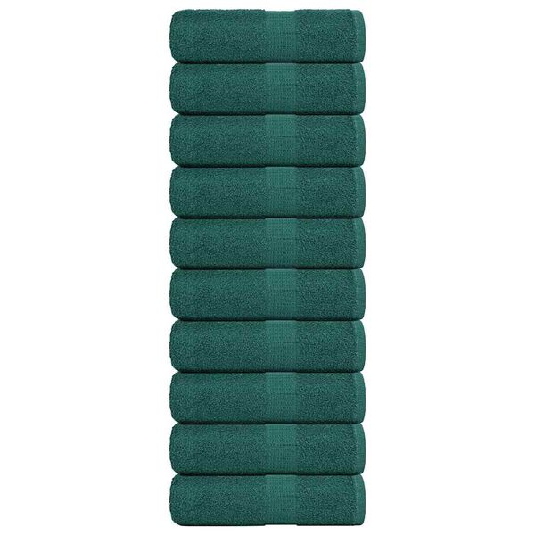 vidaXL Toalhas de bid&eacute; 10 pcs 30x50 cm 360 gsm 100% algod&atilde;o verde