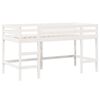 vidaXL Cama alta c/ escada e telhado 90x200 cm pinho maci&ccedil;o branco