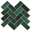 vidaXL Azulejo Chevron 10 pcs Verde-Escuro 30 x 30 cm