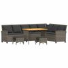 vidaXL 4 pcs conjunto sof&aacute;s de jardim com almofad&otilde;es em L vime PE